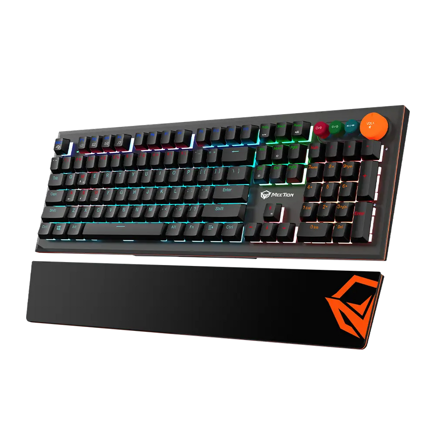 Meetion MK500 Mechanical Gaming Keyboard | 104/105 Keys | OUTEMU Blue Switches | 14 LED Backlight Modes | Detachable Mag
