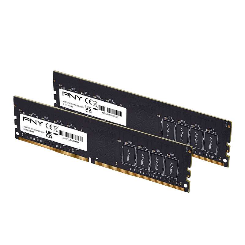 PNY Performance MD16GSD43200-TB 16GB (1 x 16GB) DDR4 Desktop Memory Module | DDR4-3200 MHz · PC4-25600 | CL22 · 1.2V | N
