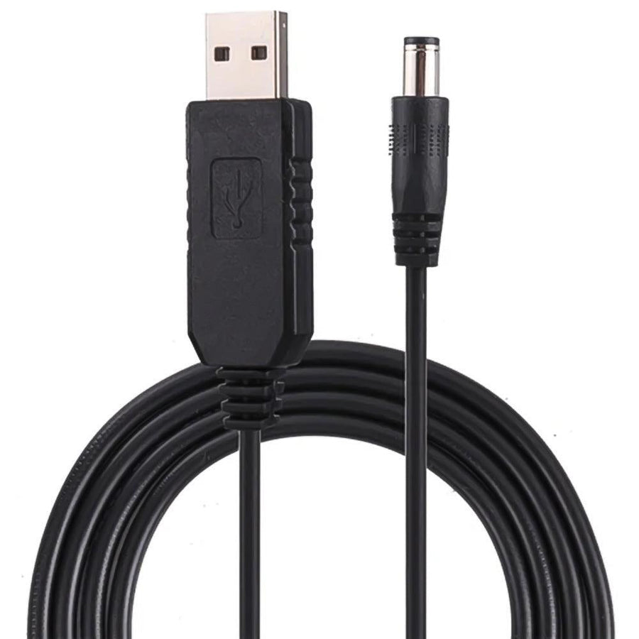 Point USB Boost Cable | USB 5 V to DC 12 V Step-Up Converter | Powers Routers · USB Lights · USB Fans · USB Audio | PVC 