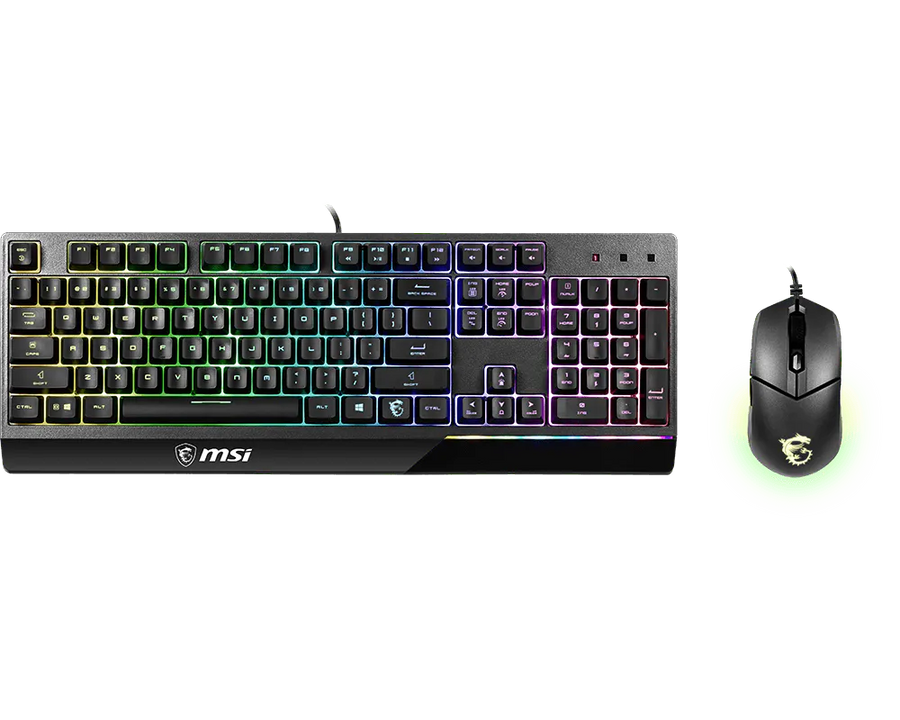 MSI Vigor GK30 Combo Gaming Keyboard and Mouse | Plunger Switches · 12M Keystrokes · RGB Mystic Light | Clutch GM11 · PM