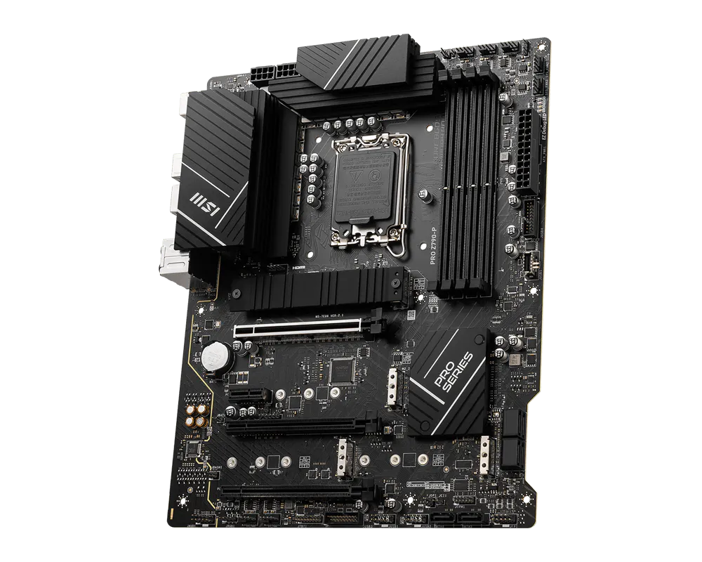 MSI PRO Z790-P | Intel LGA 1700 ATX Motherboard | DDR5 7000+ | PCIe 5.0 | M.2 Shield Frozr | 2.5G LAN | USB 3.2 Gen 2x2 | For Intel 12th/13th/14th Gen | Pro Series