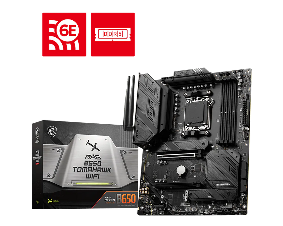 MSI MAG B650 Tomahawk WiFi | AMD AM5 ATX Motherboard | DDR5 7600+ | PCIe 4.0 | 3× M.2 | WiFi 6E | USB 3.2 Gen 2x2 | For Ryzen 7000/8000/9000