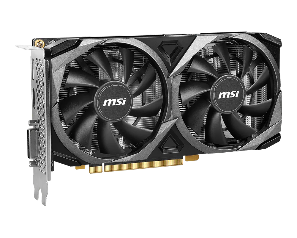 MSI GeForce RTX 3050 VENTUS 2X XS 8G OC Graphics Card | 8GB GDDR6 · 128-bit · 14 Gbps | 2560 CUDA Cores · 1807 MHz Boost | PCIe Gen 4 x8 · HDMI 2.1 + DisplayPort 1.4a + DVI-D | Black