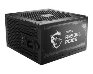 MSI MAG A850GL PCIE5 Fully Modular Gaming Power Supply 850W Black | 80+ Gold + Cybenetics Gold | ATX 3.1 + PCIe 5.1 | Native Dual-Color 12V-2x6 Cable | Compact 140mm | 120mm FDB Fan | 2x Power Excursion | 3x GPU Excursion | NVIDIA RTX 50 Ready
