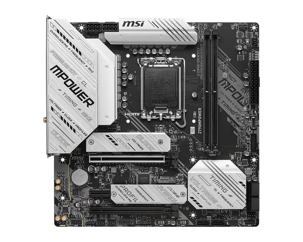 MSI Z790MPOWER | Intel LGA 1700 Micro-ATX Overclocking Motherboard | DDR5 8000+ MT/s | Dual DIMM | PCIe 5.0 | WiFi 6E | EZ Dashboard | For Intel 12th/13th/14th Gen