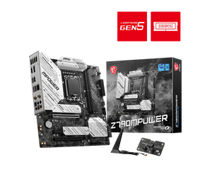 MSI Z790MPOWER | Intel LGA 1700 Micro-ATX Overclocking Motherboard | DDR5 8000+ MT/s | Dual DIMM | PCIe 5.0 | WiFi 6E | EZ Dashboard | For Intel 12th/13th/14th Gen