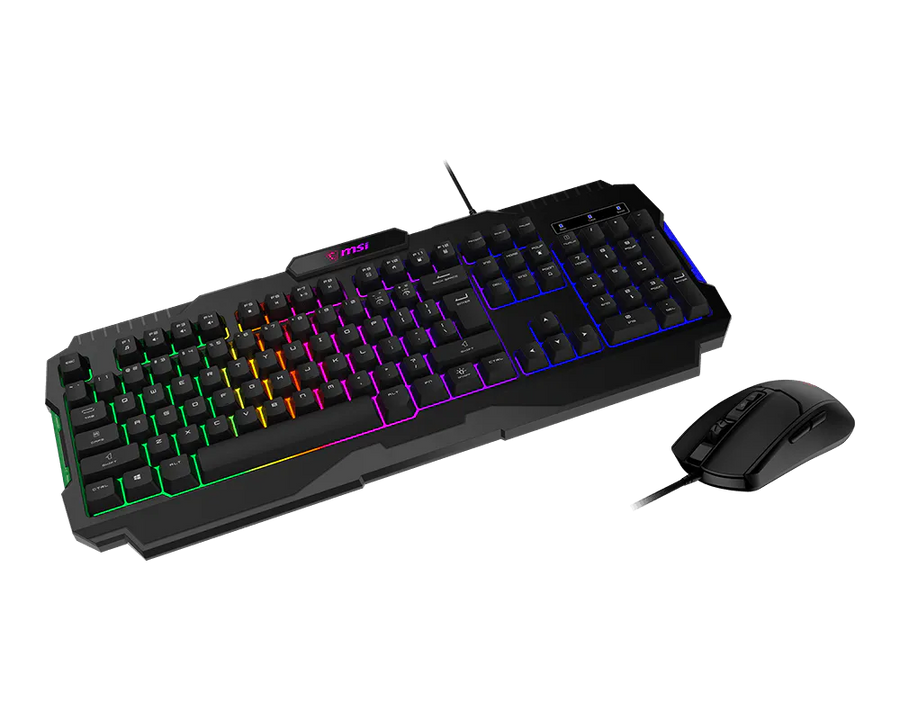 MSI FORGE GK100 Combo Gaming Keyboard and Mouse | Membrane · 10M Keystrokes · 19-Key Anti-Ghosting | RGB Backlight | 640