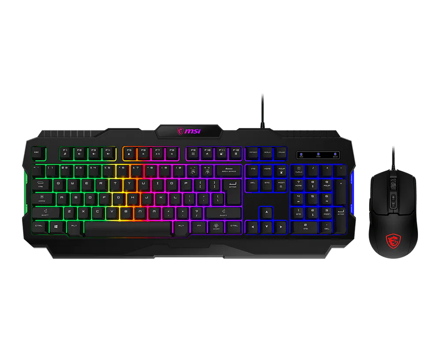 MSI FORGE GK100 Combo Gaming Keyboard and Mouse | Membrane · 10M Keystrokes · 19-Key Anti-Ghosting | RGB Backlight | 640