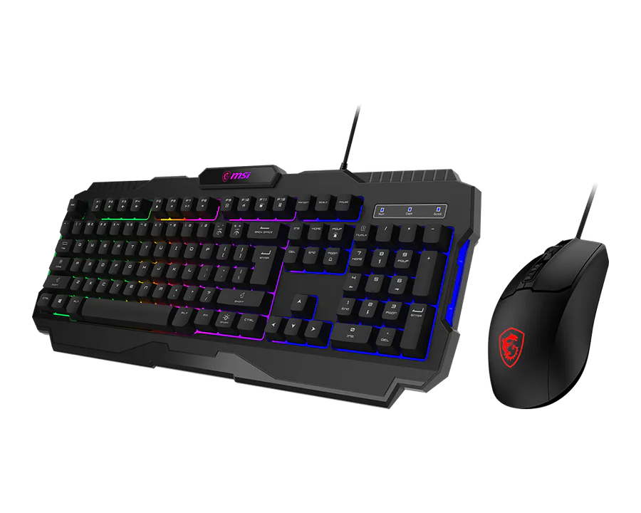 MSI FORGE GK100 Combo Gaming Keyboard and Mouse | Membrane · 10M Keystrokes · 19-Key Anti-Ghosting | RGB Backlight | 640