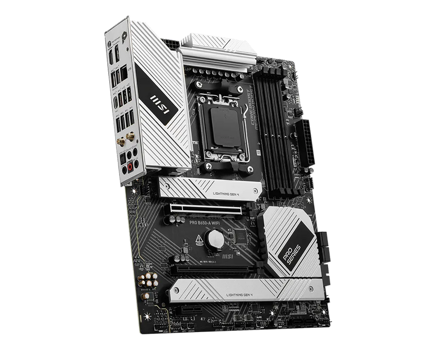 MSI PRO B650-A WiFi | AMD AM5 ATX Motherboard | DDR5 7600+ | PCIe 4.0 | 3× M.2 Gen4 | WiFi 6E | 2.5G LAN | USB 3.2 Gen 2x2 | For Ryzen 7000/8000/9000 | Pro Series
