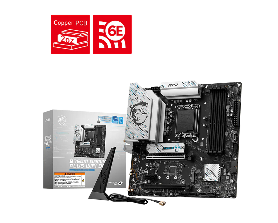 MSI B760M GAMING PLUS WIFI DDR4 Motherboard | Intel B760 · LGA 1700 · 14th/13th/12th Gen | 4 × DDR4 up to 128GB · 5333 M
