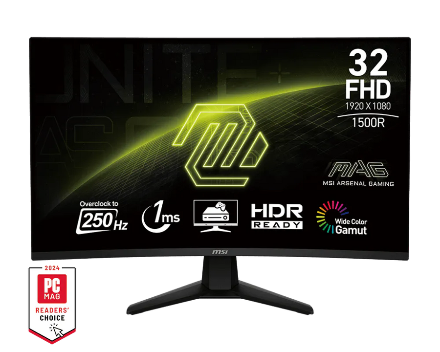 MSI MAG 32C6X 31.5" Curved Gaming Monitor | FHD 1920x1080 · 250Hz (OC) | VA 1500R · 1ms MPRT | Adaptive-Sync · HDR Ready