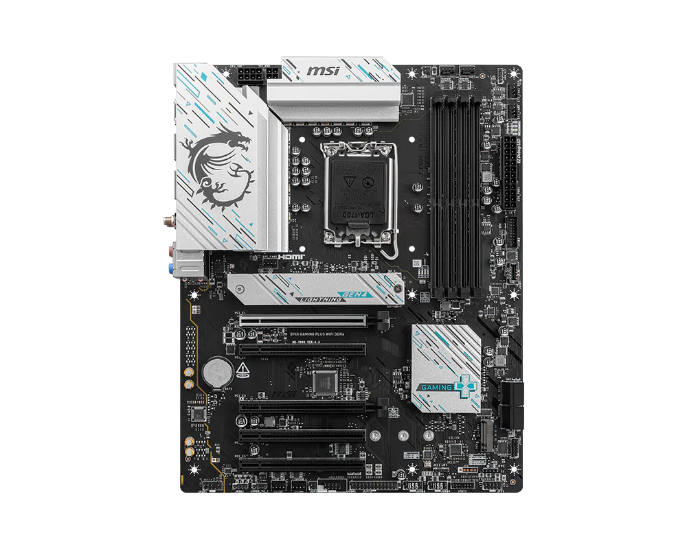 MSI B760 Gaming Plus WiFi DDR4 | Intel LGA 1700 ATX Motherboard | DDR4 5333+ | PCIe 4.0 | Dual M.2 | WiFi 6E | 2.5G LAN | USB 3.2 Gen 2 Type-C | For Intel 12th/13th/14th Gen