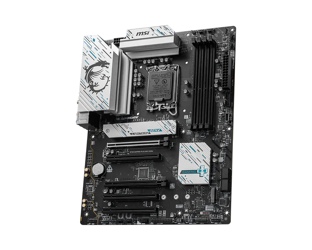 MSI B760 Gaming Plus WiFi DDR4 | Intel LGA 1700 ATX Motherboard | DDR4 5333+ | PCIe 4.0 | Dual M.2 | WiFi 6E | 2.5G LAN | USB 3.2 Gen 2 Type-C | For Intel 12th/13th/14th Gen