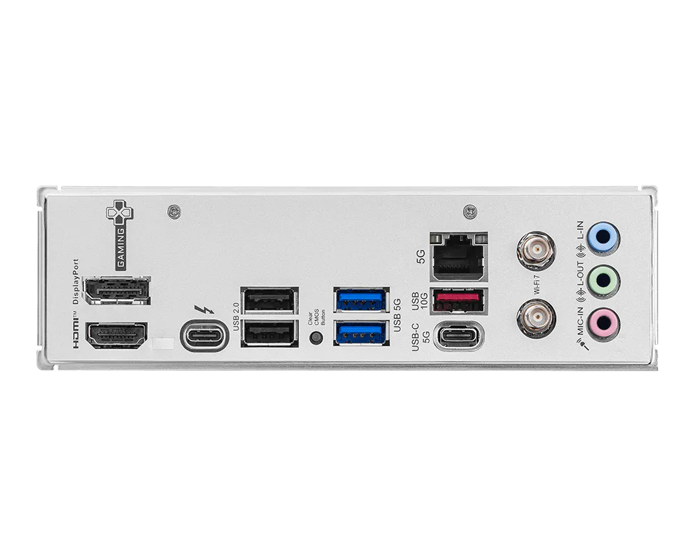 MSI B860M GAMING PLUS WIFI Motherboard | Intel LGA 1851 · B860 Chipset | Micro-ATX | 4x DDR5 up to 256GB · 8800+ MT/s (OC) | PCIe 5.0 x16 · 3x M.2 (Gen5) | Wi-Fi 7 · Bluetooth 5.4 · Killer 5G LAN | Thunderbolt 4 · HDMI 2.1 · DisplayPort