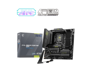 MSI MAG B860M MORTAR WIFI Motherboard | Intel LGA 1851 · B860 Chipset | Micro-ATX | 4x DDR5 up to 256GB · 9200+ MT/s (OC) | PCIe 5.0 x16 · 3x M.2 (Gen5) | Wi-Fi 7 · Bluetooth 5.4 · Killer 5G LAN | Thunderbolt 4 · HDMI 2.1 · DisplayPort
