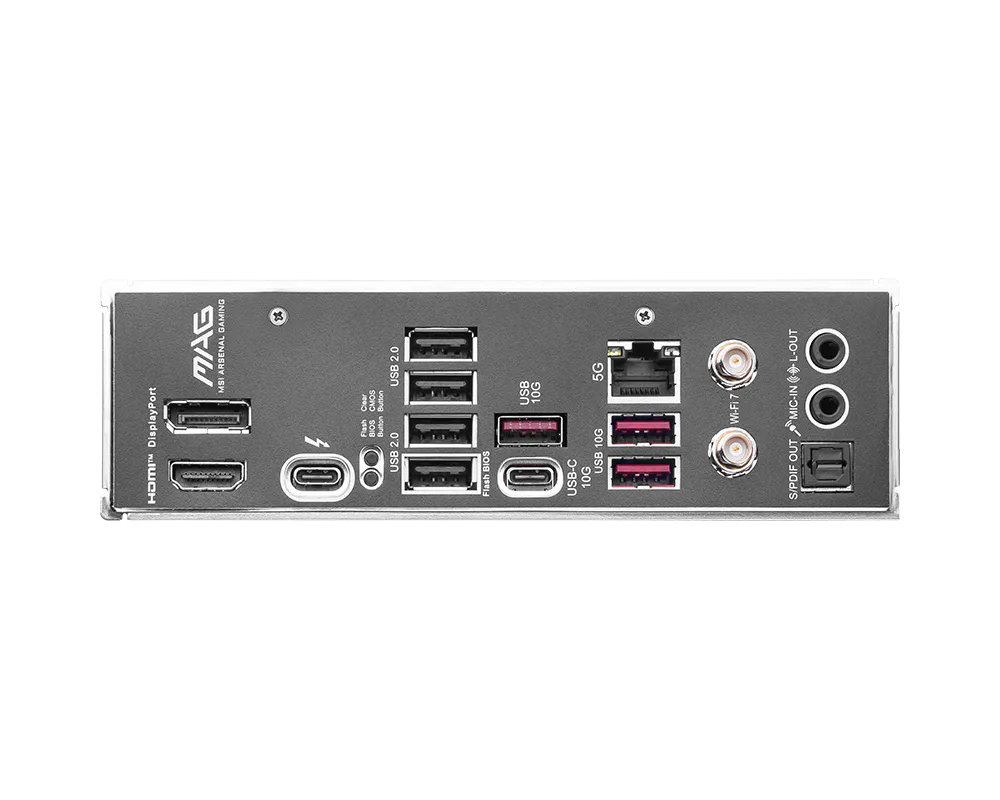 MSI MAG B860M MORTAR WIFI Motherboard | Intel LGA 1851 · B860 Chipset | Micro-ATX | 4x DDR5 up to 256GB · 9200+ MT/s (OC) | PCIe 5.0 x16 · 3x M.2 (Gen5) | Wi-Fi 7 · Bluetooth 5.4 · Killer 5G LAN | Thunderbolt 4 · HDMI 2.1 · DisplayPort
