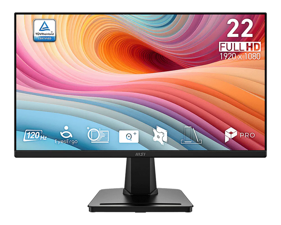 MSI PRO MP225 E12VL 21.45" Business Monitor | FHD 1920x1080 · 120Hz | VA · 1ms MPRT / 4ms GTG | 4000:1 · Adaptive-Sync |