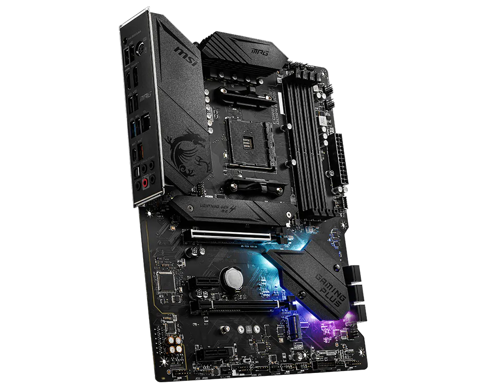MSI MPG B550 Gaming Plus | AMD AM4 ATX Motherboard | DDR4 4400+ | PCIe 4.0 | Dual M.2 with Shield Frozr | 2.5G LAN | USB 3.2 Gen 2 | Mystic Light RGB | For Ryzen 3000/4000/5000 Series