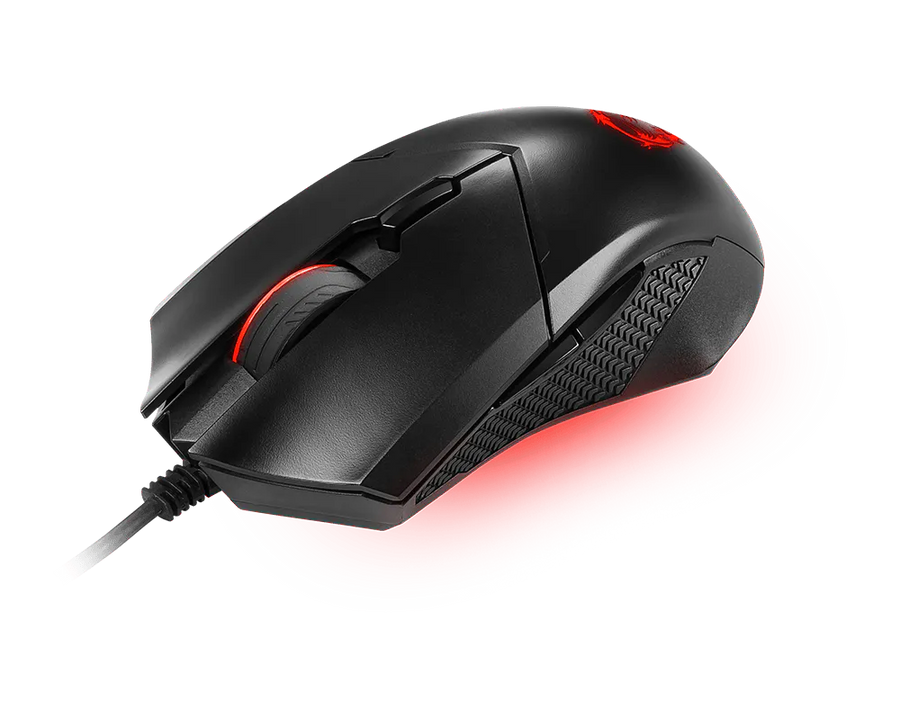 MSI Clutch GM08 Gaming Mouse | PixArt PAW-3519 · Up to 4200 DPI | 6 Buttons · 1000 Hz / 1 ms | 92 g · Adjustable Weights