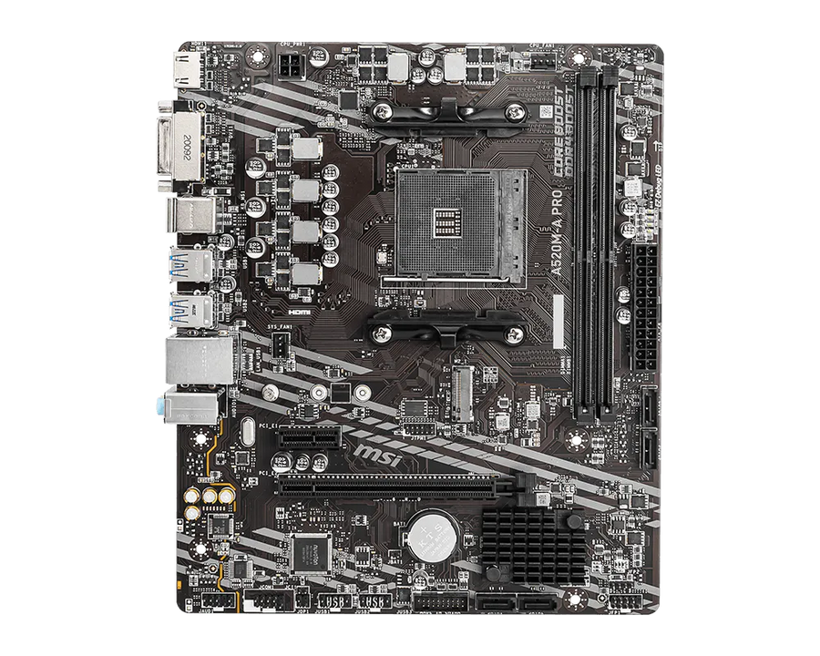 MSI A520M-A PRO Motherboard | AMD Socket AM4 · A520 Chipset | Micro-ATX | 2x DDR4 up to 64GB · 4600MHz (OC) | PCIe 3.0 x