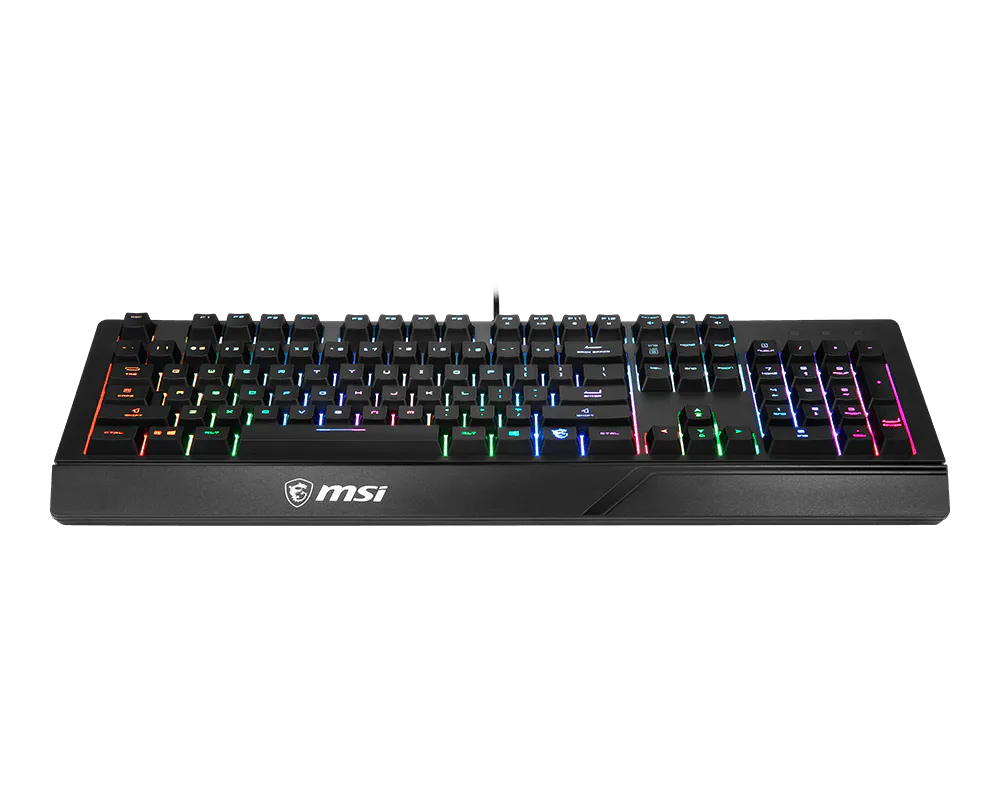 MSI Vigor GK20 Gaming Keyboard | Membrane | Multi-Colour Backlight · 3 Modes | 12-Key Anti-Ghosting | Water-Repellent · Ergonomic Keycaps | Black