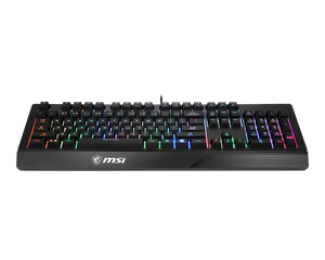 MSI Vigor GK20 Gaming Keyboard | Membrane | Multi-Colour Backlight · 3 Modes | 12-Key Anti-Ghosting | Water-Repellent · Ergonomic Keycaps | Black