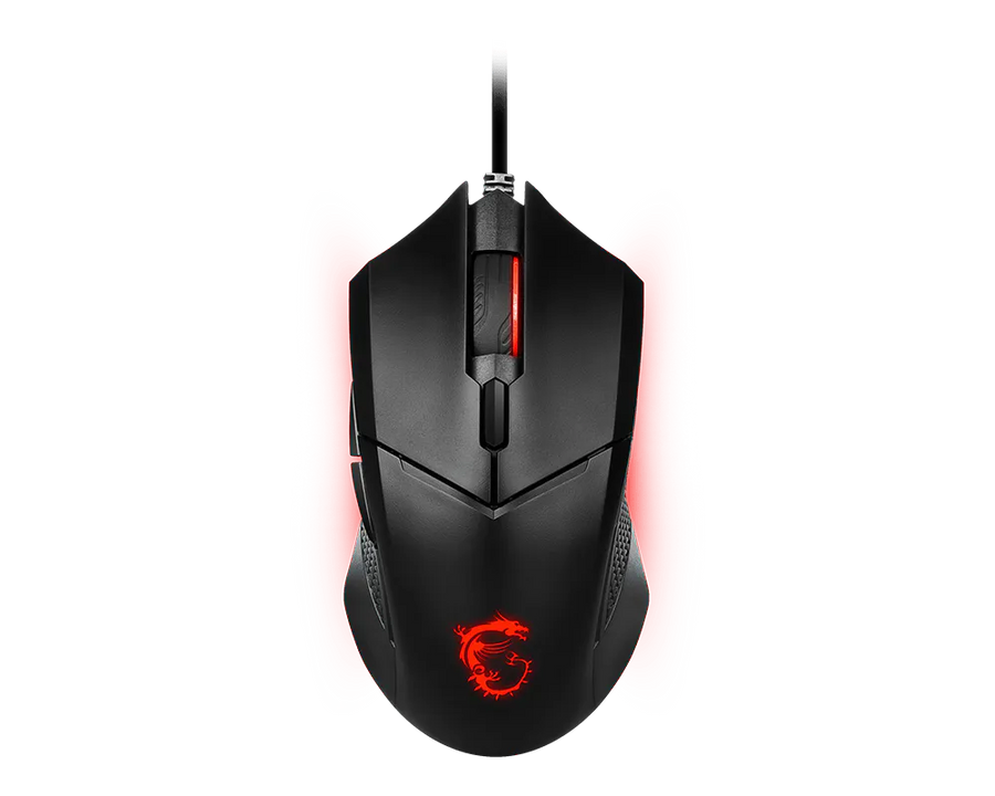 MSI Clutch GM08 Gaming Mouse | PixArt PAW-3519 · Up to 4200 DPI | 6 Buttons · 1000 Hz / 1 ms | 92 g · Adjustable Weights