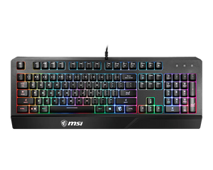 MSI Vigor GK20 Gaming Keyboard | Membrane | Multi-Colour Backlight · 3 Modes | 12-Key Anti-Ghosting | Water-Repellent · Ergonomic Keycaps | Black