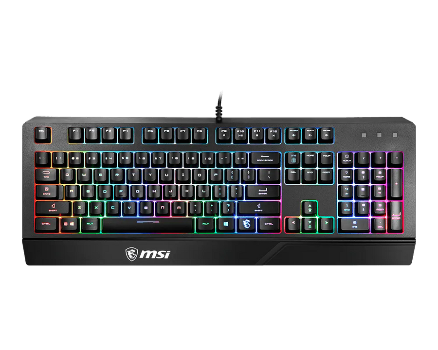 MSI Vigor GK20 Gaming Keyboard | Membrane | Multi-Colour Backlight · 3 Modes | 12-Key Anti-Ghosting | Water-Repellent · 