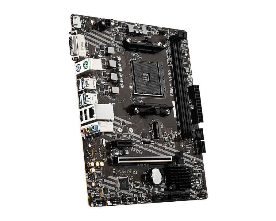 MSI B550M-A PRO Motherboard | AMD Socket AM4 · B550 Chipset | Micro-ATX | 2x DDR4 up to 64GB · 4600MHz (OC) | PCIe 4.0 x