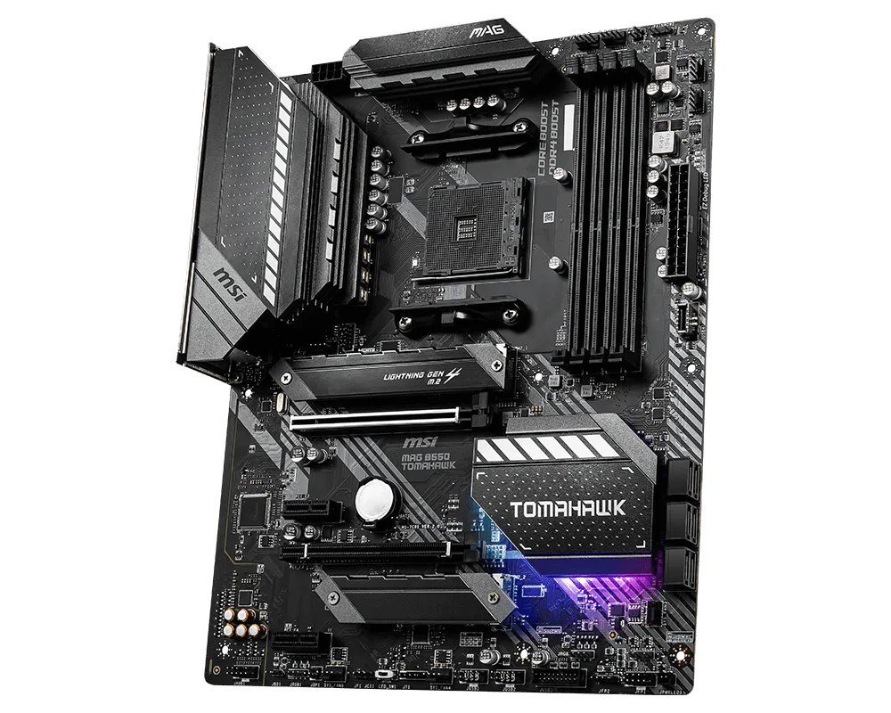MSI MAG B550 Tomahawk | AMD AM4 ATX Motherboard | DDR4 5100+ | PCIe 4.0 | Dual M.2 with Shield Frozr | Dual LAN (2.5G + 1G) | USB 3.2 Gen 2 Type-C | For Ryzen 3000/4000/5000 Series