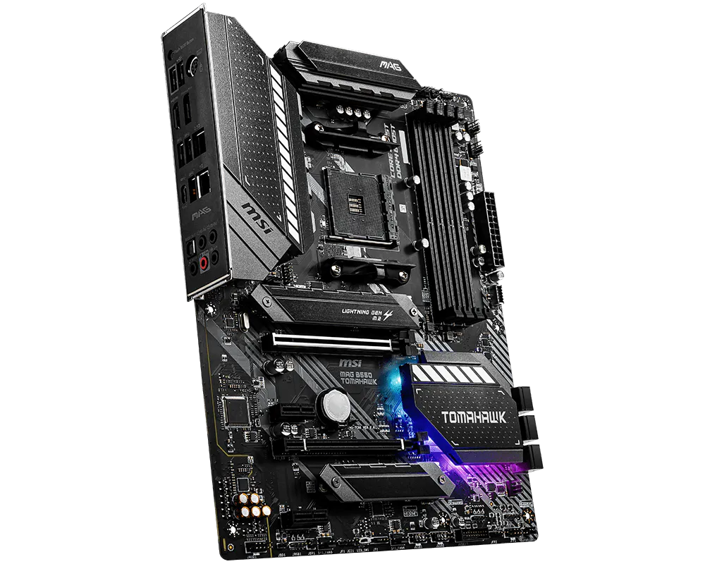 MSI MAG B550 Tomahawk | AMD AM4 ATX Motherboard | DDR4 5100+ | PCIe 4.0 | Dual M.2 with Shield Frozr | Dual LAN (2.5G + 1G) | USB 3.2 Gen 2 Type-C | For Ryzen 3000/4000/5000 Series