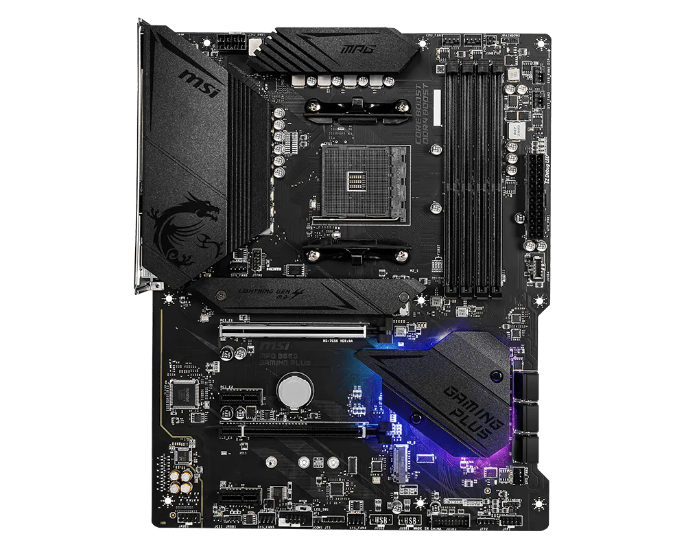 MSI MPG B550 Gaming Plus | AMD AM4 ATX Motherboard | DDR4 4400+ | PCIe 4.0 | Dual M.2 with Shield Frozr | 2.5G LAN | USB 3.2 Gen 2 | Mystic Light RGB | For Ryzen 3000/4000/5000 Series