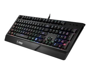 MSI Vigor GK20 Gaming Keyboard | Membrane | Multi-Colour Backlight · 3 Modes | 12-Key Anti-Ghosting | Water-Repellent · Ergonomic Keycaps | Black