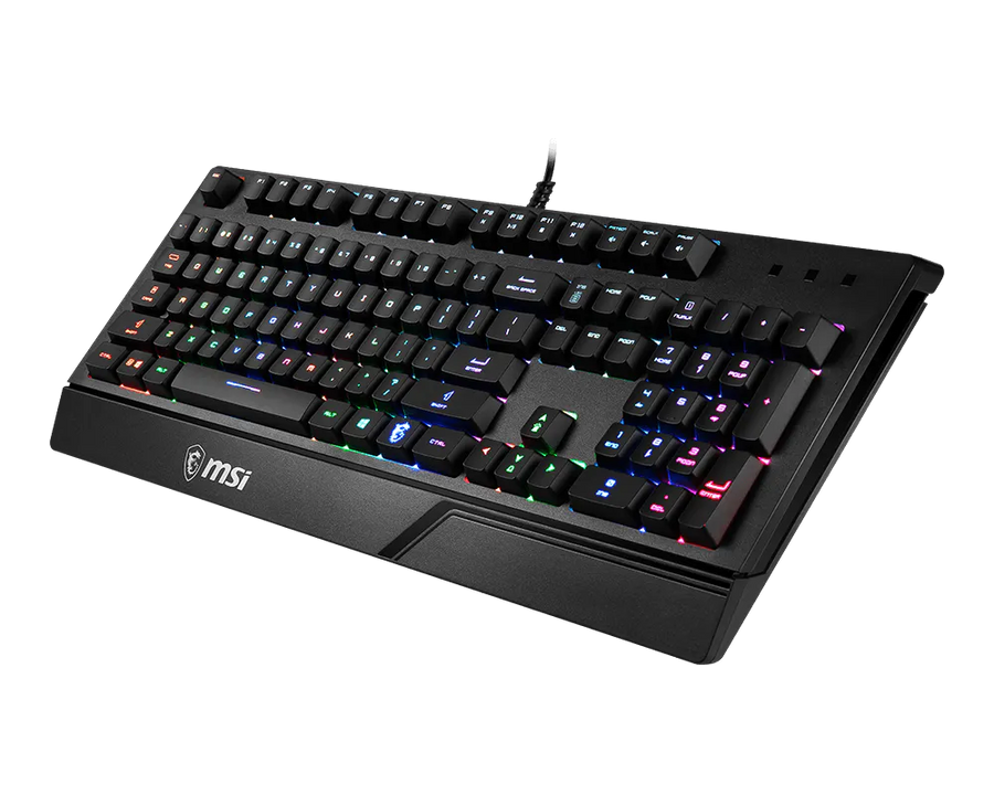 MSI Vigor GK20 Gaming Keyboard | Membrane | Multi-Colour Backlight · 3 Modes | 12-Key Anti-Ghosting | Water-Repellent · 