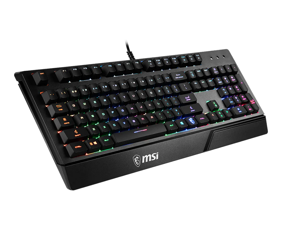 MSI Vigor GK20 Gaming Keyboard | Membrane | Multi-Colour Backlight · 3 Modes | 12-Key Anti-Ghosting | Water-Repellent · 