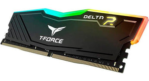 TEAMGROUP T-Force Delta RGB TF3D48G3200HC16F01 8GB DDR4-3200 Desktop Memory | 8GB · 1x8GB · PC4-25600 | CL16-20-20-40 · 1.35V · Intel XMP 2.0 | 120° Full-Frame RGB · ASUS Aura Sync | Black