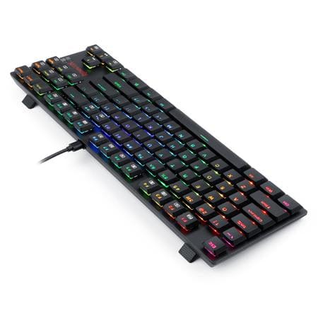 Redragon K607 APS Low-Profile Mechanical Gaming Keyboard | 87 Keys · TKL | Blue Switches | RGB LED Backlight | Full-Key Anti-Ghosting | Spill-Resistant | Wired USB | Black