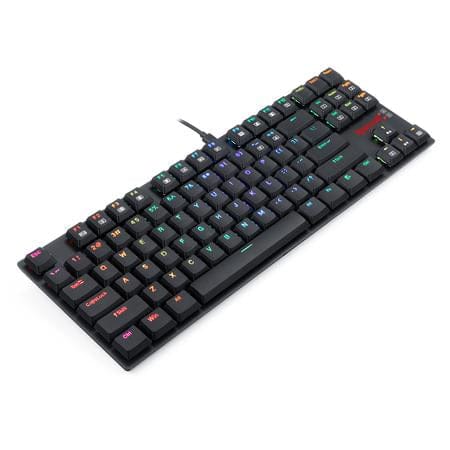 Redragon K607 APS Low-Profile Mechanical Gaming Keyboard | 87 Keys · TKL | Blue Switches | RGB LED Backlight | Full-Key Anti-Ghosting | Spill-Resistant | Wired USB | Black