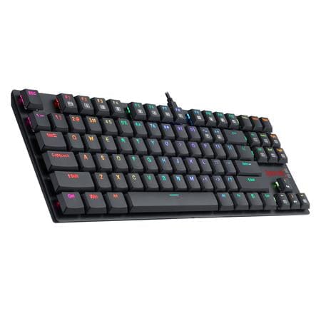 Redragon K607 APS Low-Profile Mechanical Gaming Keyboard | 87 Keys · TKL | Blue Switches | RGB LED Backlight | Full-Key Anti-Ghosting | Spill-Resistant | Wired USB | Black