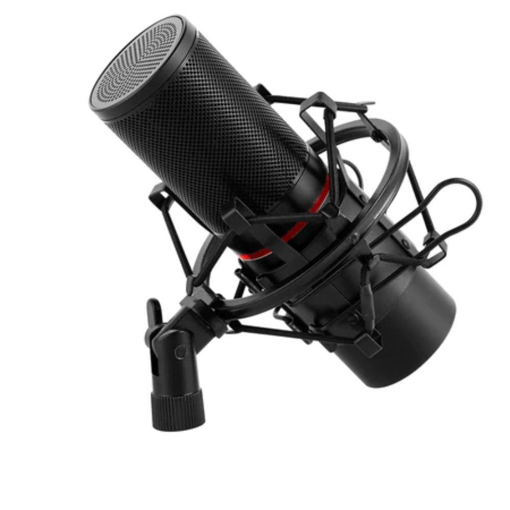 Redragon GM300 Gaming Stream Microphone | 16mm Condenser Capsule | Cardioid Unidirectional Pickup | 20Hz-20kHz | -45±3dB Sensitivity | ≤2.2kΩ Impedance | USB | Custom Colour LED Ring | Tripod & Windscreen
