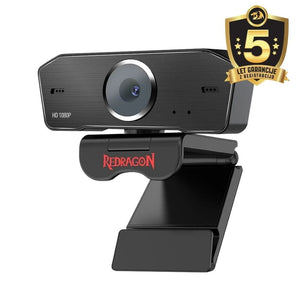Redragon GW800 Hitman 1080p Streaming Webcam | 1920 × 1080 · 30 fps · MJPEG/YUY2 | 72° Diagonal FOV · Fixed Focus from 50 cm | Built-in Dual Stereo Microphone | 360° Horizontal · 90° Vertical Rotation