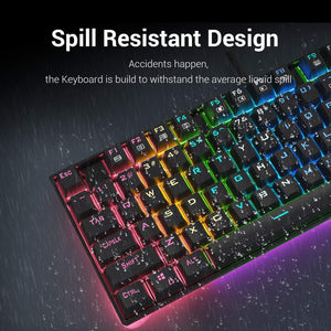 Redragon K552E Kumara Elite Mechanical Gaming Keyboard | 87 Keys · TKL | Linear Red Switches | Rainbow LED Backlight | Metal · ABS Frame | Anti-Ghosting · N-Key Rollover | Wired USB · 1.8 m | Black