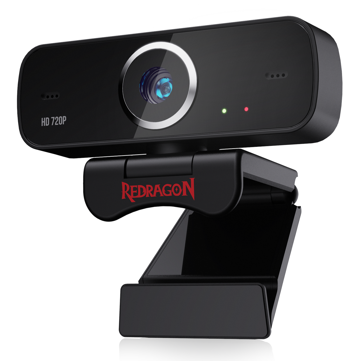 Redragon GW600 720p Webcam | 720p HD | Fix-Focus with Light Correction | Dual MEMS Stereo Microphones | USB 2.0 Plug & Play | 360-Degree Horizontal / 90-Degree Vertical Rotation | Rotatable Clip Mount | Windows & Mac