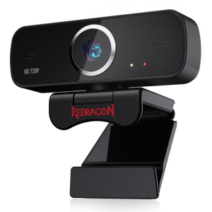 Redragon GW600 720p Webcam | 720p HD | Fix-Focus with Light Correction | Dual MEMS Stereo Microphones | USB 2.0 Plug & Play | 360-Degree Horizontal / 90-Degree Vertical Rotation | Rotatable Clip Mount | Windows & Mac