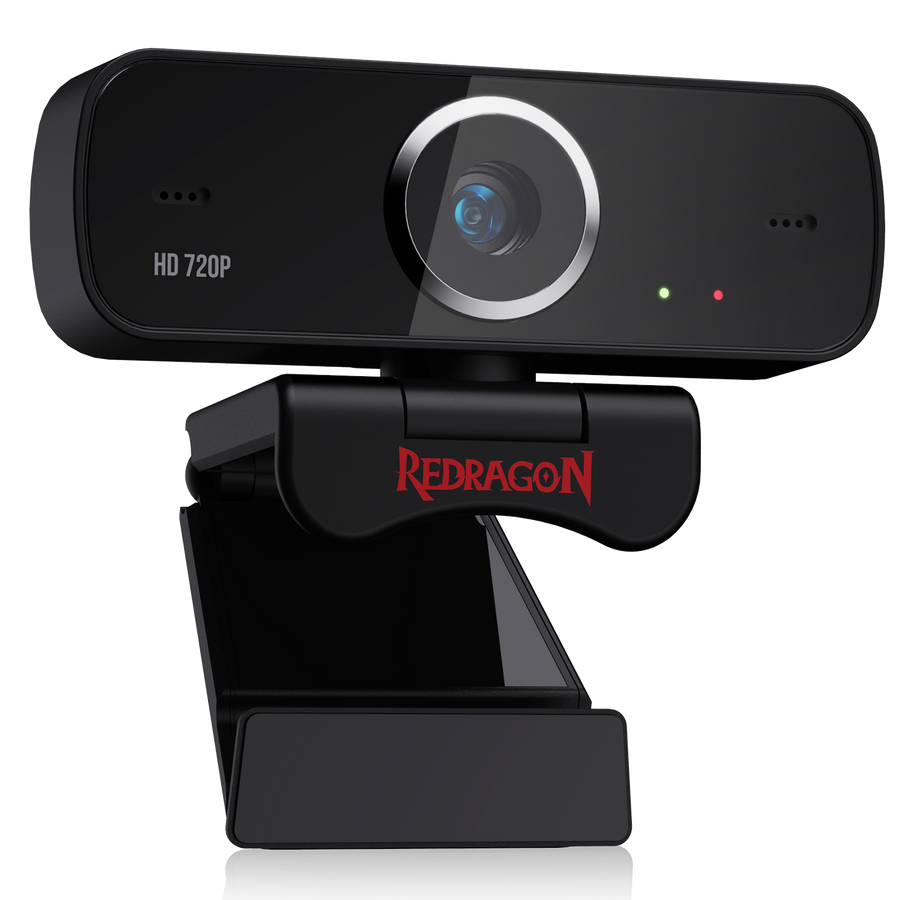 Redragon GW600 720p Webcam | 720p HD | Fix-Focus with Light Correction | Dual MEMS Stereo Microphones | USB 2.0 Plug & P