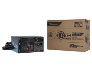 Seasonic CORE GC-850 850W ATX Power Supply | 80 PLUS Gold | ATX 3.1 · PCIe 5.1 · 12V-2x6 600W | Fixed Braided Cables | 120 mm HDB Fan | 5-Year Warranty | Black