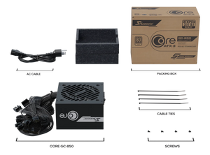 Seasonic CORE GC-850 850W ATX Power Supply | 80 PLUS Gold | ATX 3.1 · PCIe 5.1 · 12V-2x6 600W | Fixed Braided Cables | 120 mm HDB Fan | 5-Year Warranty | Black