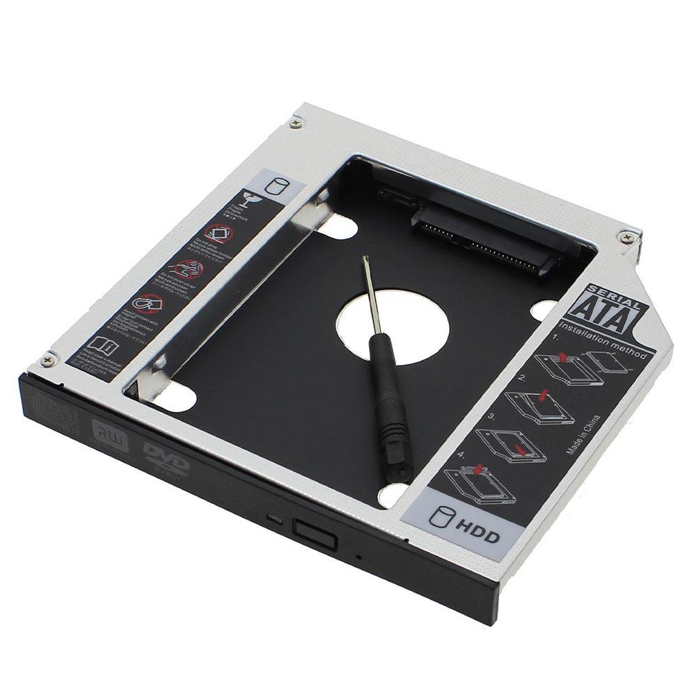 12.7 mm SATA Hard Drive Caddy | 2nd HDD / SSD Optical Bay Adapter | For 2.5-Inch Drives | Laptop DVD-ROM Bay | Brand New